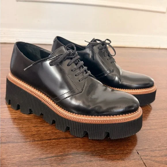 Freda Salvador Black Leather Oxfords with Tan Platform LIFE IN FRĒDA: AN INSIDE LOOK INTO THE FALL CAMPAIGN +  main image 3